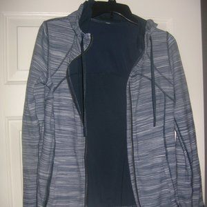 Lululemon define jacket hood spaceblue thumbhole sz 10